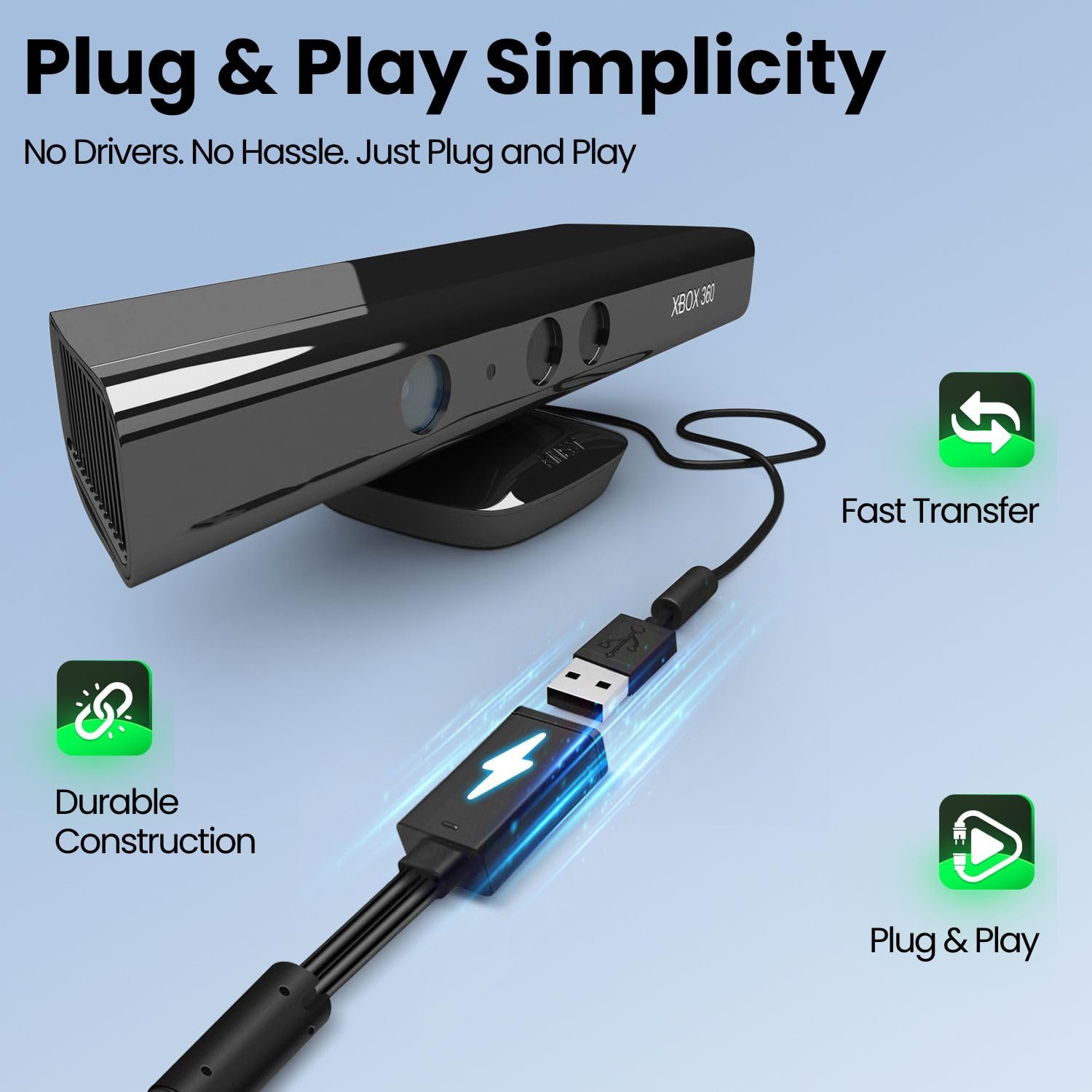 Amazon.co.jp: TNP Xbox 360 Kinect アダプター PC用 USB AC電源変換